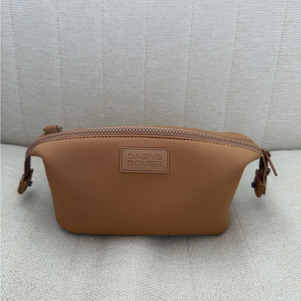 Dagne Dover small cosmetic pouch - camel color